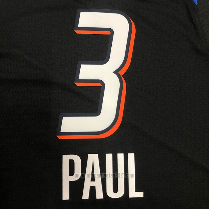 Camiseta Oklahoma City Thunder Chris Paul #3 Ciudad 2020-21 Negro